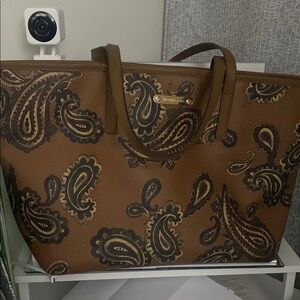 Michael Kors Brown Paisley Tote Bag
